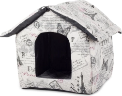 Textilní domeček pro psy a kočky, velikost L, béžový