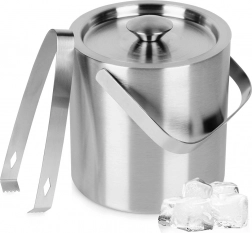 Termální nerezové vědro na led se szczypcemi a víkem 1,3 l Vilde