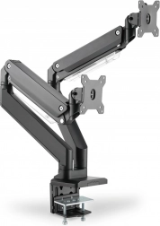 Podstavec na dva monitory se svorkou a plynovou pružinou