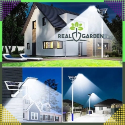 Zahradní solární lampa na sloup 200 W, uliční panel, 247 LED