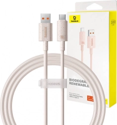 Rychlonabíjecí kabel Baseus USB na USB-C Habitat Series 1m růžový