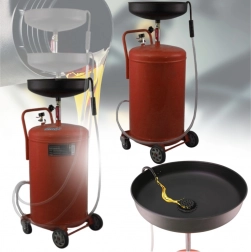Mobilní záchytná nádoba na olej 80 l se stlačeným vzduchem, výškově nastavitelný trychtýř
