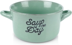 Keramická miska na polévku se dvěma uchy 600 ml, zelená