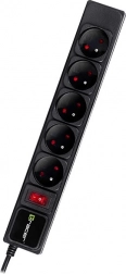 Napájecí lišta Tracer PowerGear 3 m černá 5 zásuvek