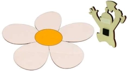 Dřevěná dekorační magnetka Kopretina