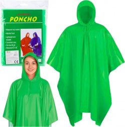 Zelená nepromokavá pláštěnka s kapucí, opakovaně použitelná 132 × 203 cm