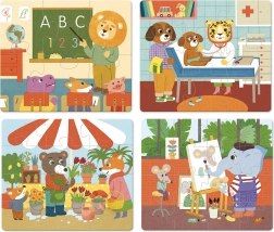 Vilac dřevěné puzzle povolání 4 v 1