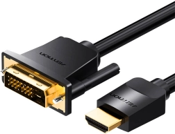 HDMI na DVI (24+1) kabel 5 m Vention, 4K 60 Hz / 1080p 60 Hz, černý