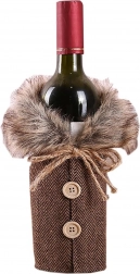 Vánoční obal na láhev se svetříkem, hnědý