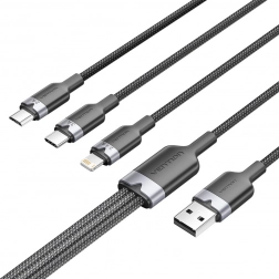 Kabel USB 2.0 3 v 1 Vention - USB-C, Lightning a Micro-B