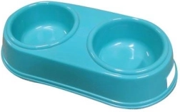 Dvojitá miska pro psa 26,5 × 12,5 cm, plast, mix barev