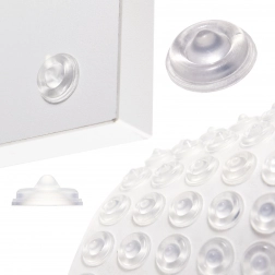 Samolepicí silikonové nárazníky 13 mm – čiré, 50 ks