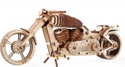Dřevěné 3D puzzle motorka UGEARS – mechanický model bez lepení