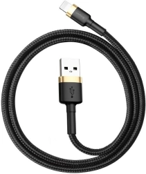 baseus cafule nabíjecí a datový kabel usb – lightning 2 m, zlatá/černá