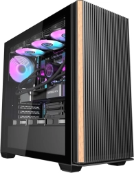 Počítačová skříň Darkflash DS900WS černá s panoramatickým sklem a 4 ARGB ventilátory