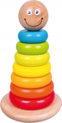 Dřevěné skládací kroužky na tyči BINO