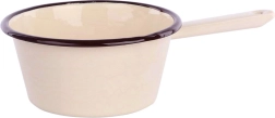 Smaltovaný rendlík Silesia 0,6 l krémový s výlevkou 14 cm