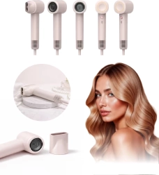 Krémový multifunkční fén na vlasy 5v1 s ionizací