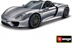 kovový model auta 1:24 porsche 918 spyder metalická šedá