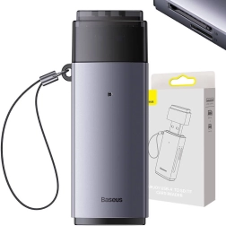 Čtečka paměťových karet USB pro SD a TF – Baseus Lite, šedá