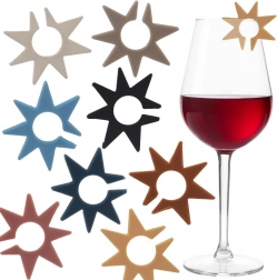 Silikonové značky na sklenice a skleničky, 8 ks