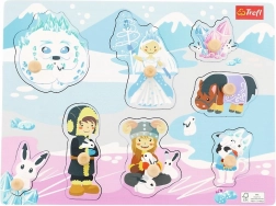 Dřevěné puzzle střední Ledový zámek, 8 dílků