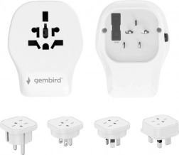 univerzální cestovní adaptér 20 w s usb, bílý