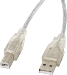 USB 2.0 kabel AM-BM 3M průhledný