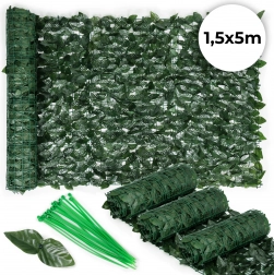 Umělý břečťanový plot 500x50 cm na balkon v zelené barvě