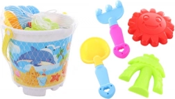 Sada na písek s kyblíkem, lopatkou, hrabičkami a bábovičkami