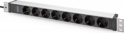 Racková PDU lišta 19" s 8 zásuvkami Schuko, vstup IEC C20, 16 A, 230 V, kabel 2 m, hliníkové provedení