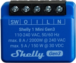 Ovladač Shelly 1 Mini Gen3 s Wi-Fi a Bluetooth