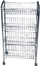 Koupelnový vozík BRILLY s 3 koši, chrom, 46 × 28 × 60 cm