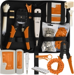 Tester kabelů RJ45 RJ11, síťová sada s nástroji, stripovač a krimpovač, 145 kusů BIGSTREN