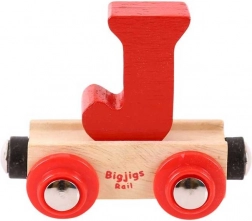 Bigjigs Rail vagónek na dřevěnou vláčkodráhu – písmeno J