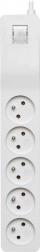 Přepěťová ochrana se 5 zásuvkami a vypínačem