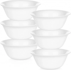 Skleněné bílé misk y 300 ml, sada 6 ks