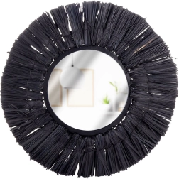 Černé kulaté nástěnné zrcadlo Home Styling Collection 32 cm