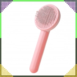 Samočisticí kartáč na srst pro psy a kočky, růžový