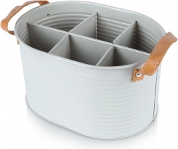 Kovový nosič na láhve, šedý, 6 přihrádek