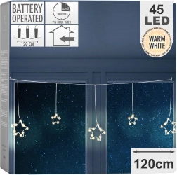 Světelná závěsná dekorace s hvězdami 45 LED 1,2 m