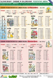 Vzory podstatných jmen – naučná tabulka A4