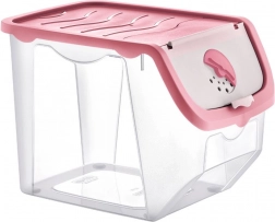 Plastový box na ovoce a zeleninu s víkem, růžový, 12 l