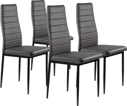 Sada jídelních a obývacích židlí s vysokým opěradlem šedé barvy - ModernHome, 4 ks