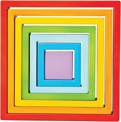 Dřevěné skládací čtverce BIGJIGS BABY