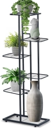 Kovový černý stojan na květiny, 6 úrovní, 106 cm