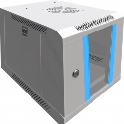 Šedá nástěnná racková skříň EXTRALINK 6U 10 palců