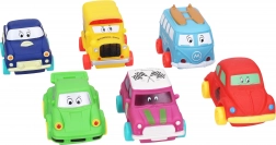 Měkké plastové autíčko 9 cm s volnými koly