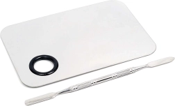 Paletka na míchání kosmetiky z nerezové oceli se špachtlí