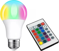 LED žárovka RGB+W s dálkovým ovládáním E27 9W